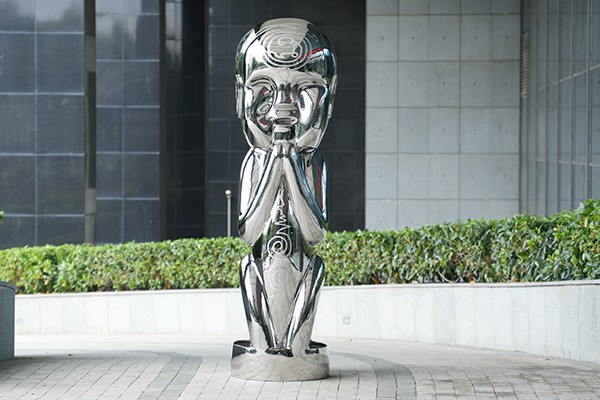 Stainless Steel Abstract Human Sculpture For Interior Decoration